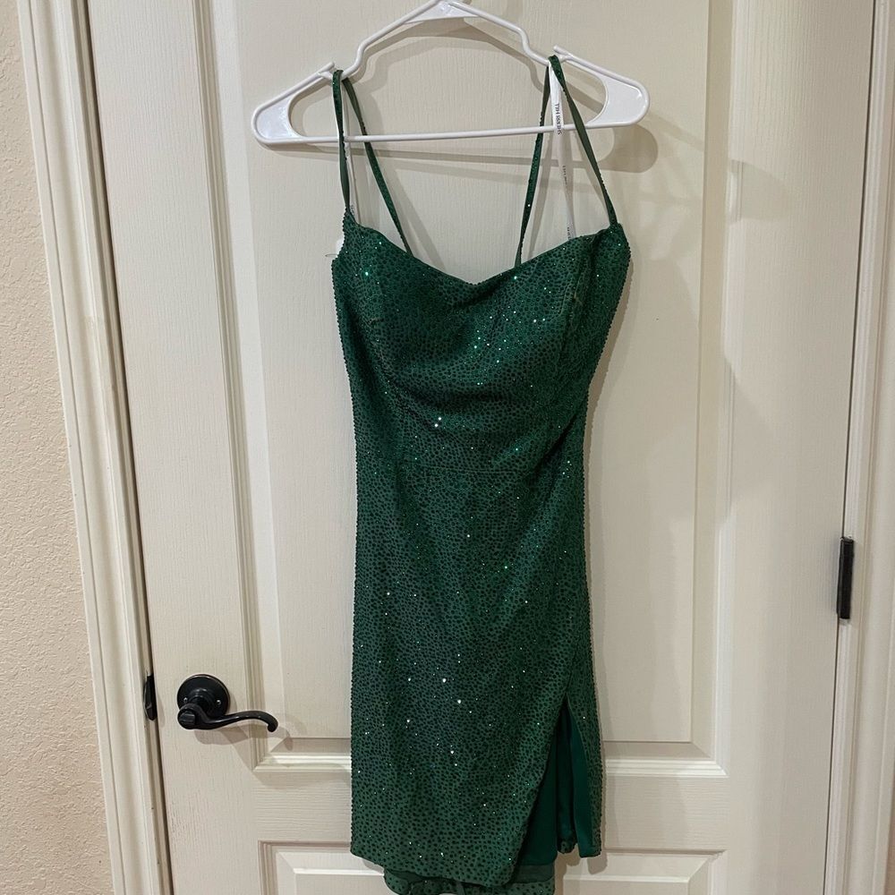 Sherri Hill Green Sparkly Sequin Dress Size 12 – Prom Formal Pageant Glam